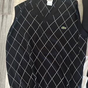 Lacoste Men's Black Sweater Golf Vest